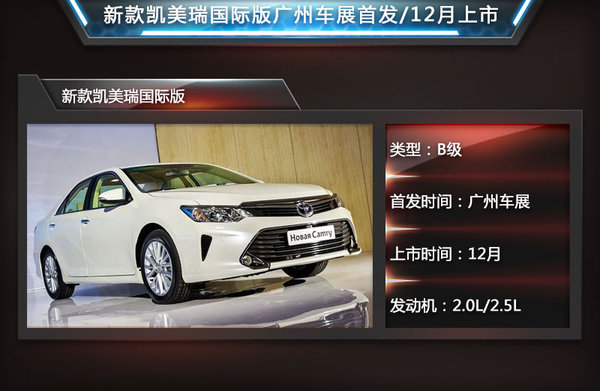 新款凯美瑞采用国际版 将于广州车展首发