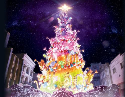 梦幻炫目!日本展出创纪录巨型光影圣诞树