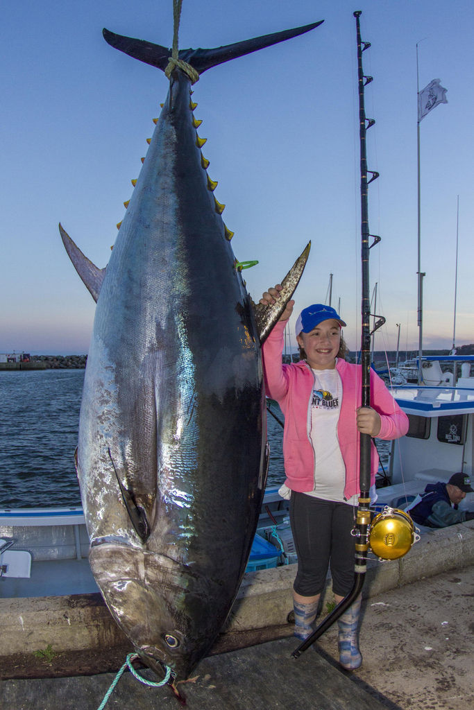 为iPad拼了 加拿大12岁女孩钓起280公斤巨型金枪鱼
