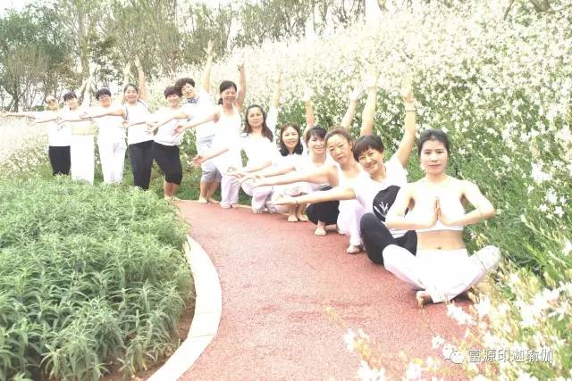 富源玉顺湖的一群瑜伽女子 人美 湖更美