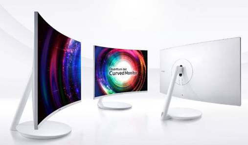 三星全新量子点曲面显示器CH711亮相CES 带